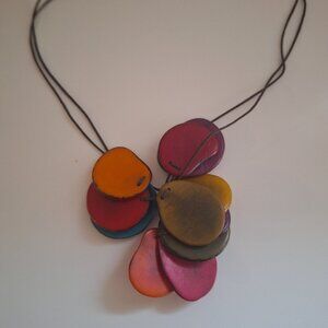 Colorful Plastic Corded Necklace
